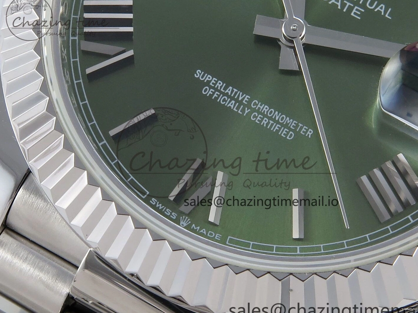 Weight) Roman 1:1 KF 40 Edition Best 228239 (Gain on SS Dial Green Bracelet VR3255 Day President Date 0308